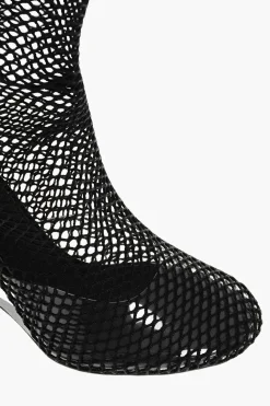 Stivali Sopra al Ginocchio in Mesh con Tacco Wdge in Plexiglass 11cm></noscript>Alaia Fashion
