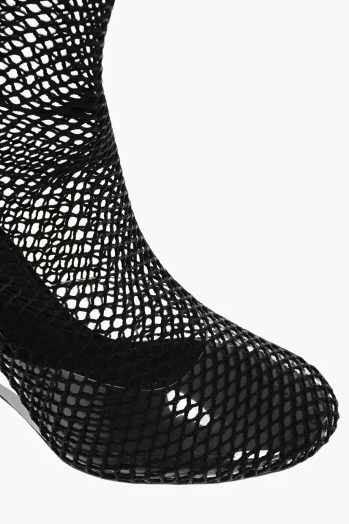 Stivali Sopra al Ginocchio in Mesh con Tacco Wdge in Plexiglass 11cm>Alaia Fashion