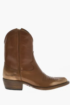 Clearance Stivali Texani VINTAGE In Pelle Uomo Stivali