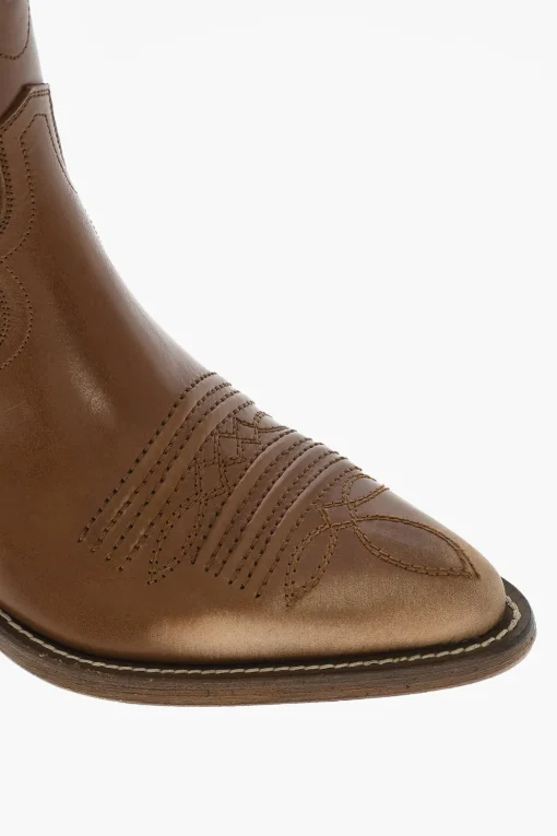 Clearance Stivali Texani VINTAGE In Pelle Uomo Stivali