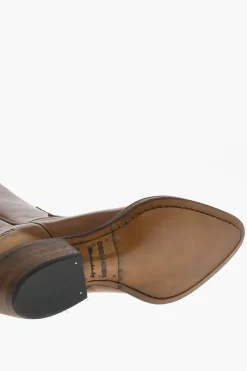 Clearance Stivali Texani VINTAGE In Pelle Uomo Stivali