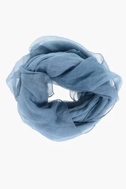 New Stola in Seta con Logo Ricamato Donna Sciarpe E Foulard