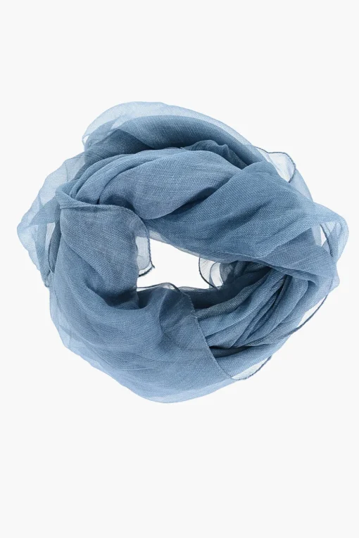 New Stola in Seta con Logo Ricamato Donna Sciarpe E Foulard