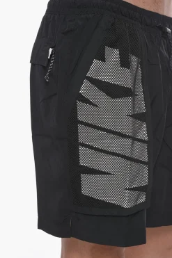 Clearance SWIM Costume da Bagno Boxer in Tinta Unita con Tasche Traforate Uomo Costumi Da Bagno