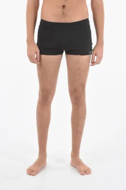 Fashion SWIM Costume da Bagno Boxer SQUARE LEG a Tinta unita con Elastico in Vita Uomo Costumi Da Bagno