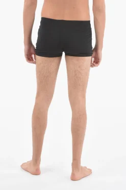 Fashion SWIM Costume da Bagno Boxer SQUARE LEG a Tinta unita con Elastico in Vita Uomo Costumi Da Bagno