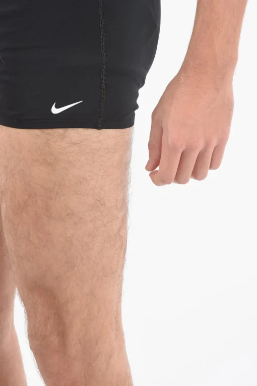 Fashion SWIM Costume da Bagno Boxer SQUARE LEG a Tinta unita con Elastico in Vita Uomo Costumi Da Bagno