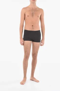 Fashion SWIM Costume da Bagno Boxer SQUARE LEG a Tinta unita con Elastico in Vita Uomo Costumi Da Bagno