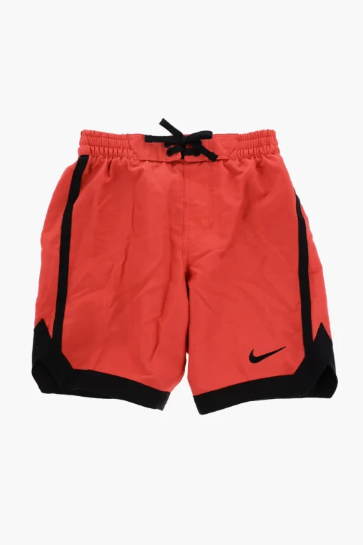 SWIM Costume da Bagno Boxer in Tinta Unita con Bordi a Contrasto>Nike KIDS Hot