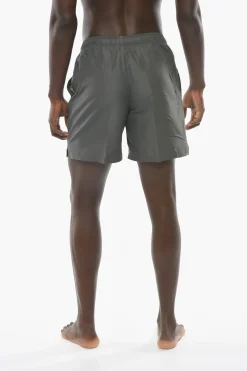 SWIM Costume da Bagno Boxer in Tinta Unita con Logo Ricamato>Nike Fashion