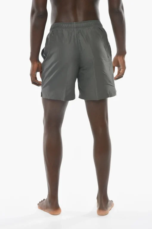 SWIM Costume da Bagno Boxer in Tinta Unita con Logo Ricamato>Nike Fashion