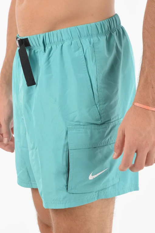 SWIM Costume da Bagno Boxer a Tinta Unita con Elastico in Vita>Nike Hot