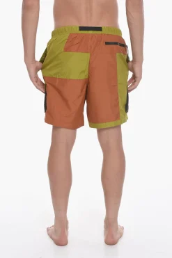 Discount SWIM Costume da Bagno Boxer VOYAGE con Tasche Traforate Uomo Costumi Da Bagno