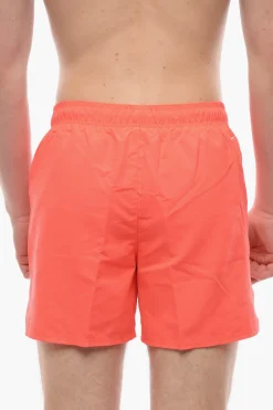 Clearance SWIM Costume da Bagno Boxer in Tinta Unita con Logo Stampato Uomo Costumi Da Bagno