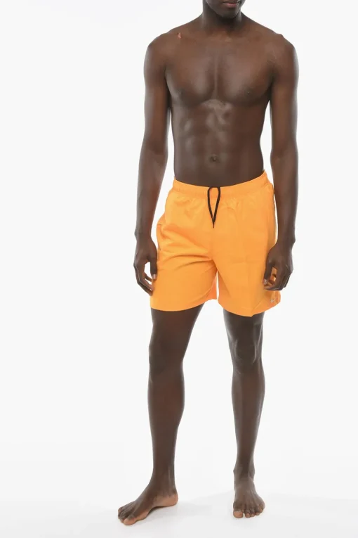 SWIM Costume da Bagno Boxer in Tinta Unita con Logo Ricamato>Nike Clearance