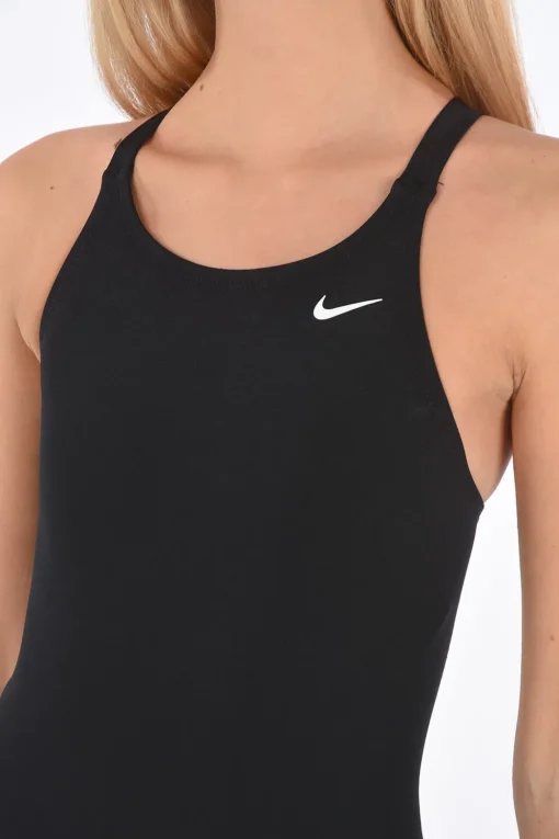 Hot SWIM Costume da Bagno Intero Aperto sul Dietro con Stampa Logo Donna Costumi Da Bagno