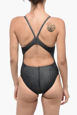 SWIM Costume Intero Bicolore con Logo Ricamato>Nike New