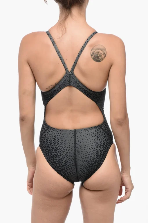 SWIM Costume Intero Bicolore con Logo Ricamato>Nike New