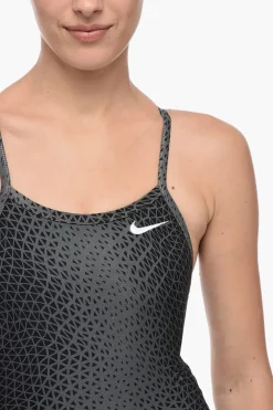 SWIM Costume Intero Bicolore con Logo Ricamato></noscript>Nike New