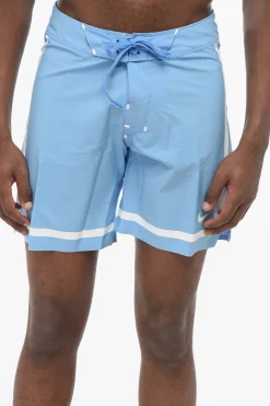 Clearance SWIM ENGINEERED Costume da Bagno Boxer in Tinta Unita con Dettagli a Contrasto Uomo Costumi Da Bagno