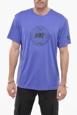 SWIM T-Shirt Girocollo Dri-fit con Logo Stampato>Nike Hot