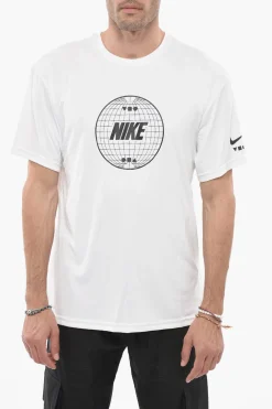 Fashion SWIM T-Shirt Girocollo Dri-fit con Logo Stampato Uomo T-Shirt