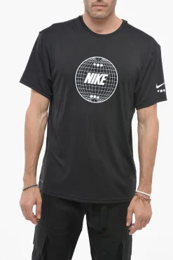 SWIM T-Shirt Girocollo Dri-fit con Logo Stampato>Nike Sale