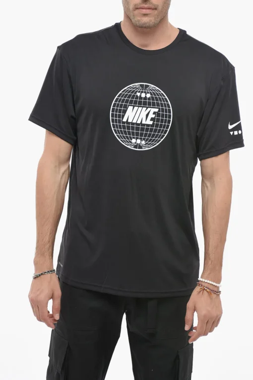 SWIM T-Shirt Girocollo Dri-fit con Logo Stampato>Nike Sale