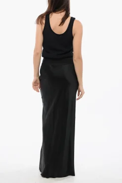 Discount Tank Dress in Rete LACE NET con Gonna in Satin Donna Vestiti