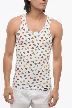 Tank Top FRUITY in Misto Cotone a Costine>Dsquared2 Discount