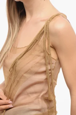 Tank Top in Chiffon Drappeggiato></noscript>Dsquared2 Hot