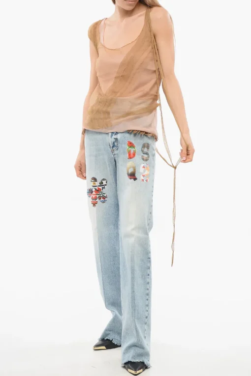 Tank Top in Chiffon Drappeggiato>Dsquared2 Hot