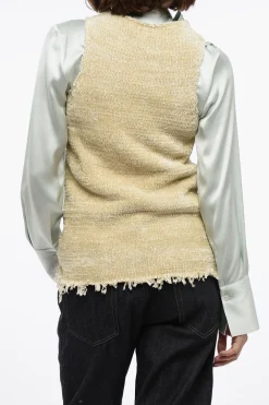 Tank Top in Ciniglia di Seta con Fondo Sfrangiato>Jil Sander Sale