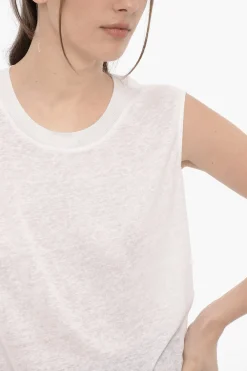 Outlet Tank Top in Doppio Tessuto Girocollo Donna T-Shirts E Tops