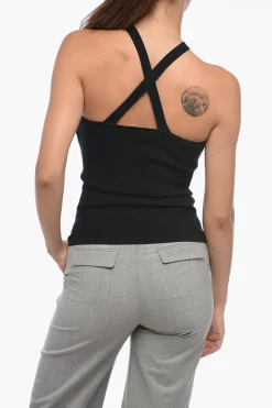 Fashion Tank Top in Maglia a Costine Donna T-Shirts E Tops