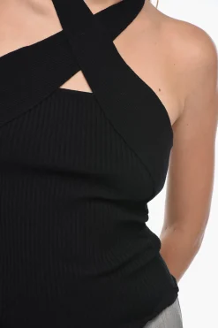 Fashion Tank Top in Maglia a Costine Donna T-Shirts E Tops