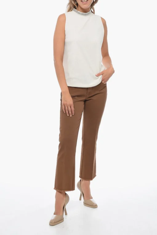 Sale Tank Top in Mesh con Dettaglio Gioiello Donna T-Shirts E Tops