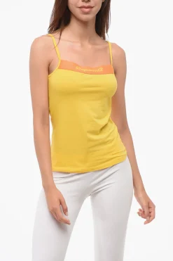 Hot Tank Top in Misto Cotone con Logo Donna Intimo