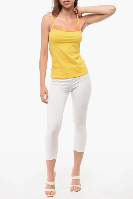 Hot Tank Top in Misto Cotone con Logo Donna Intimo