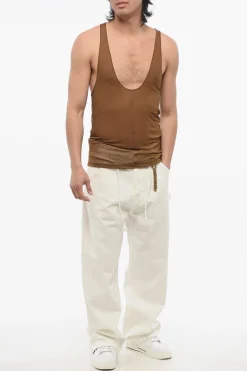 Tank Top in Sheer di Viscosa con Scollatura Ampia></noscript>Saint Laurent Sale