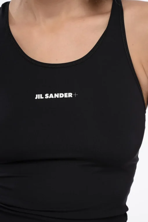 Hot Tank Top in Tessuto Tecnico con Logo Stampato Donna T-Shirts E Tops