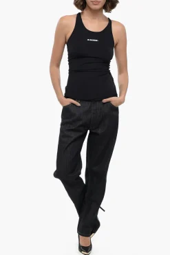 Hot Tank Top in Tessuto Tecnico con Logo Stampato Donna T-Shirts E Tops