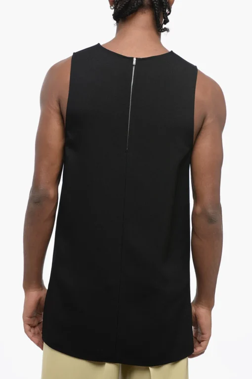 Tank Top in Viscosa con Zip Posteriore>Jil Sander Hot