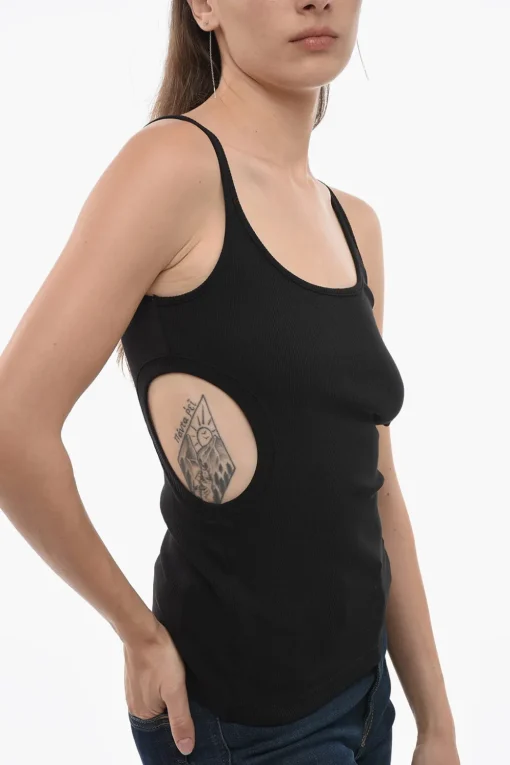Tank Top METEOR in Cotone Stretch a Coste>Off-White Sale
