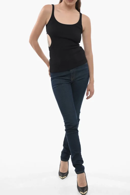 Tank Top METEOR in Cotone Stretch a Coste>Off-White Sale