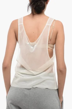 Tank Top See-Through con Logo in Cristalli>Ludovic de Saint Sernin Outlet