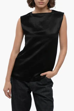 Outlet Tank Top Straight Fit in Satin Donna T-Shirts E Tops