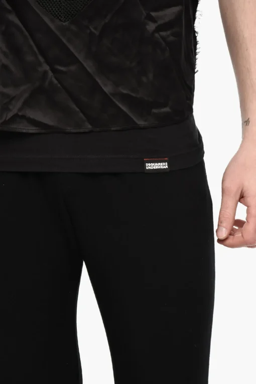 Sale Tank Top Underwear in Misto Seta con Pizzo sul Fondo Uomo Intimo