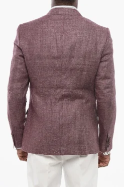 TAORMINA Blazer Doppiopetto in Misto Lino con Tasche ad Aletta>Dolce & Gabbana Clearance