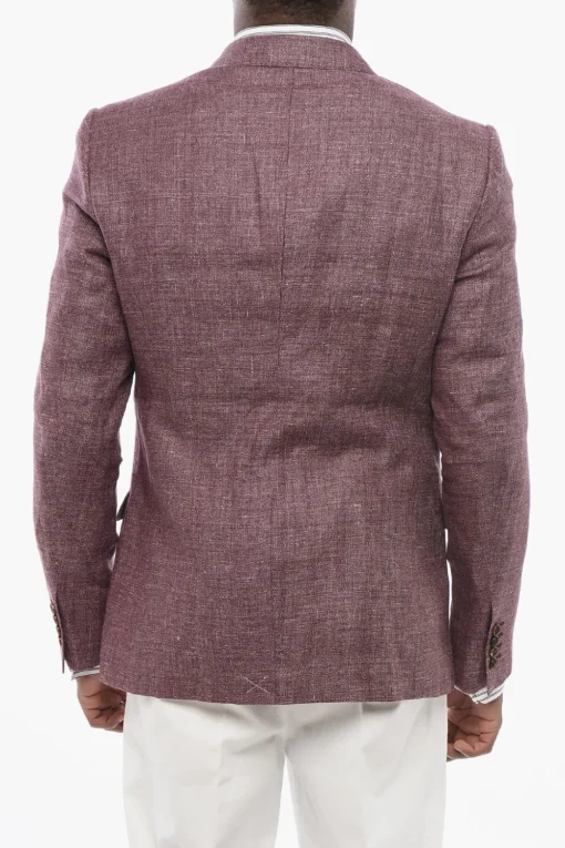 TAORMINA Blazer Doppiopetto in Misto Lino con Tasche ad Aletta>Dolce & Gabbana Clearance